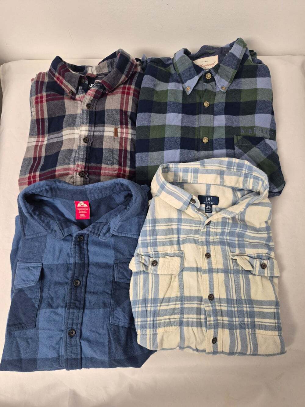 Assorted Flannel Plaid Long Sleeve Button-Down Shirt w/ Pockets sz 2XL Bundle 4